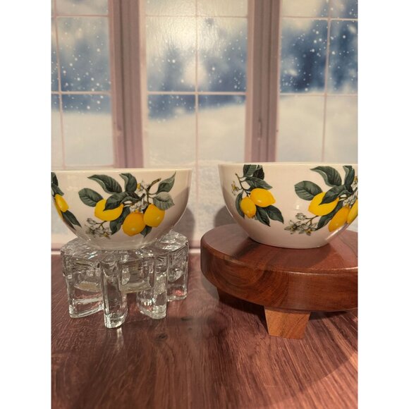 Set of 2 Royal Norfolk Lemon Bowls – Vibrant Citrus Design - Picture 1 of 7